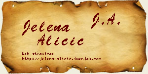 Jelena Aličić vizit kartica